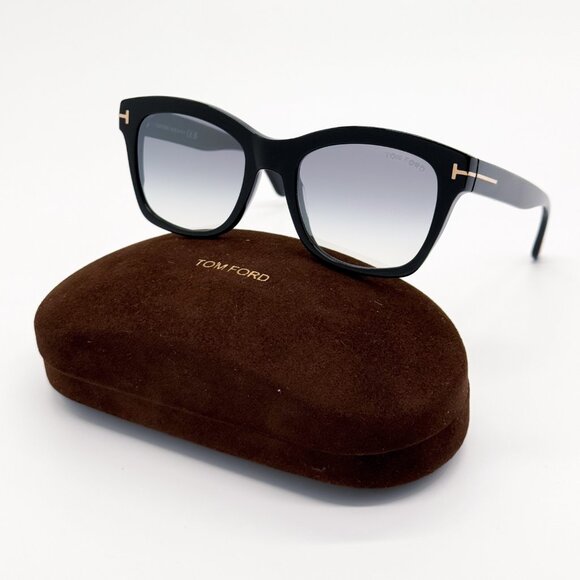 NEW TOM FORD LAUREN-02 TF614 01C WOMEN TOM FORDFT0614/S BLACK SUNGLASSES